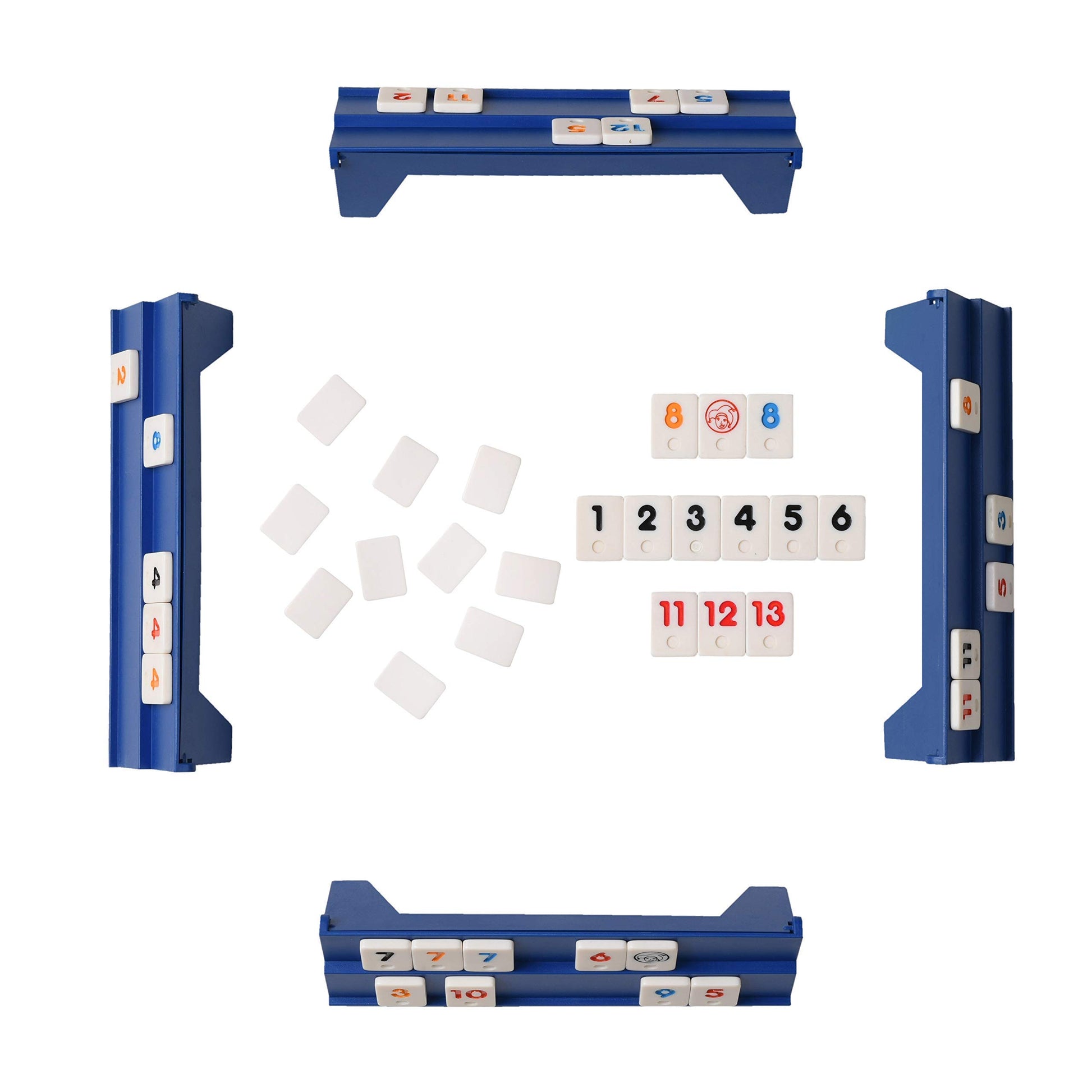 Point Games Classic Mini Rummy Game Set with 4 Exclusive Folding Playing Racks in Super Durable Travel Bag, for 2-4 Players Great Gift for Adults