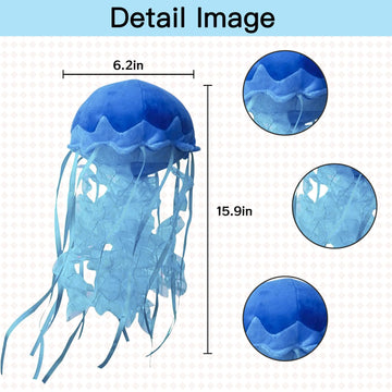 KAYBOBEZK Jellyfish Plush, Jellyfish Stuffed Animal Toy, Simulation Cute Blue Jelly Fish Plush Pillow Room Decor Toy, Unique Plush Gifts for Kids Cute