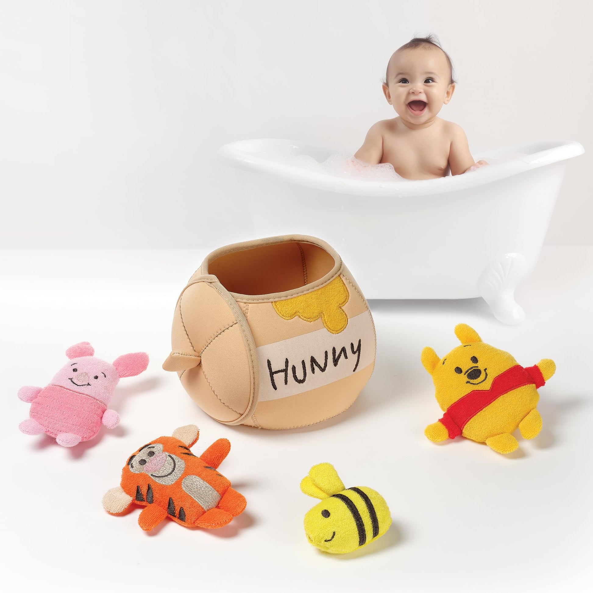 Lambs & Ivy Disney Baby Winnie The Pooh Honey Pot Terry/Neoprene Bath Toy Set
