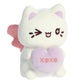 Aurora Enchanting Tasty Peach Candy Heart Sitting Meowchi Stuffed Animal - Bright & Colorful Design - Showpiece Plush - White 7 Inches