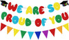 We Are So Proud Of You Banner Kindergarten Grad Banner 2026 Graduation Decorations Glitter Preschool Grad Banner 2026 Kindergarten Congrats Grad Party