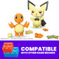 MEGA Pokémon Building Toys Set Pichu & Charmander with 40 Pieces, 2 Poseable Characters and Poké Ball, 2 Inches Tall, for Kids