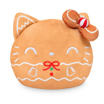 TeeTurtle Reversible Sanrio Hello Kitty Plushie 4-Inch Gingerbread Two-Sided Flip Plush Toy with Embroidered Details Cute Mini Collectible Plush