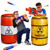 NINOSTAR Barrels Inflatables Set, Combat Battlefield Compatible with Nerf, Laser tag, Water Gun, Dart Gun, Perfect for Boys and Girls Birthday