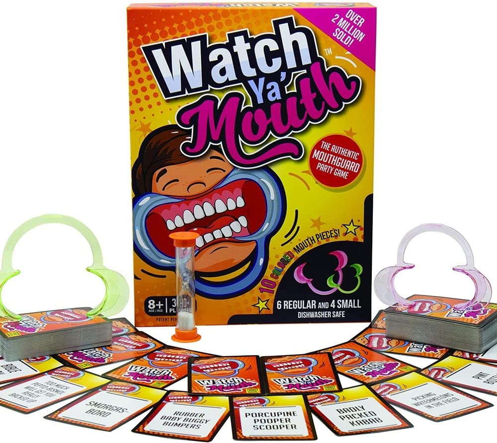 Watch Ya' Mouth Family Edition - The Authentic, Hilarious, Mouthguard Party Game, Green, Same Size