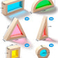 JOLKID Wooden Building Blocks with Rainbow Acrylic Windows - 24pc Classic Montessori Stacking Set - Screen-Free Educational STEM Construction Toys