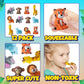 Mini Zoo Animals Bath Toys - (Pack of 12) Vinyl Rubber Jungle Safari Animal Figures, Squeezable Bath Tub Toys for Kids, Baby Shower, Birthday Party