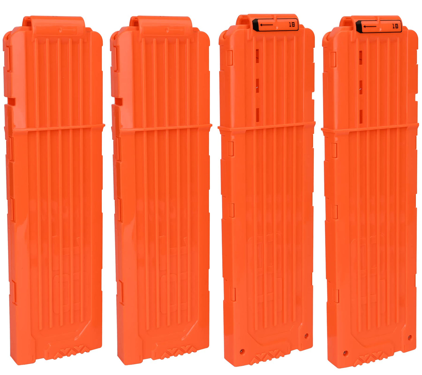 lififun 4 Pack 18-Dart Quick Reload Clip Magazine for Nerf N-Strike Elite Series (Orange)
