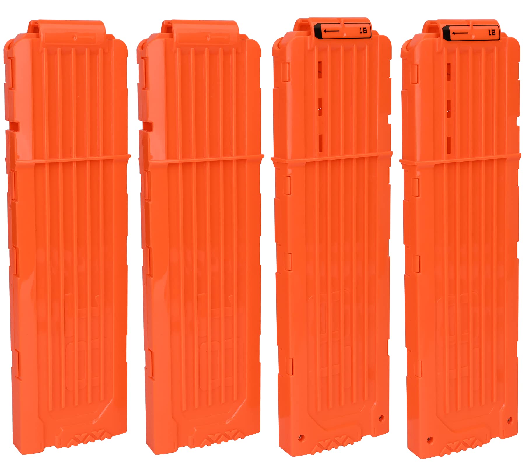 lififun 4 Pack 18-Dart Quick Reload Clip Magazine for Nerf N-Strike Elite Series (Orange)