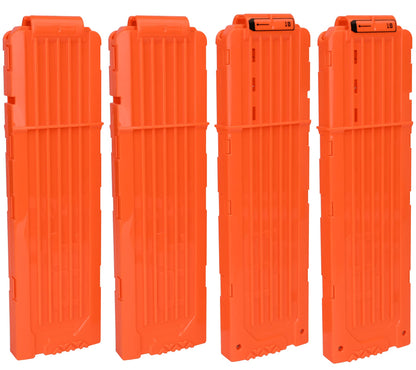 lififun 4 Pack 18-Dart Quick Reload Clip Magazine for Nerf N-Strike Elite Series (Orange)