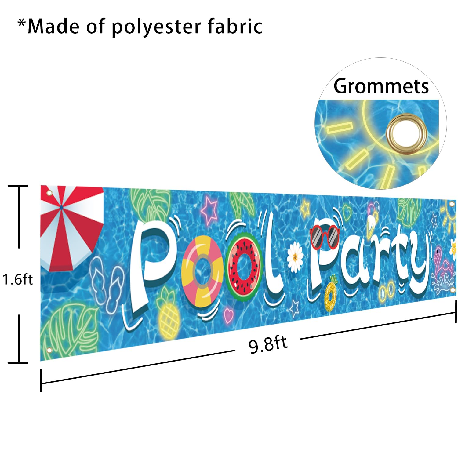Pool Party Banner, Summer Pool Party Decorations (Blue?