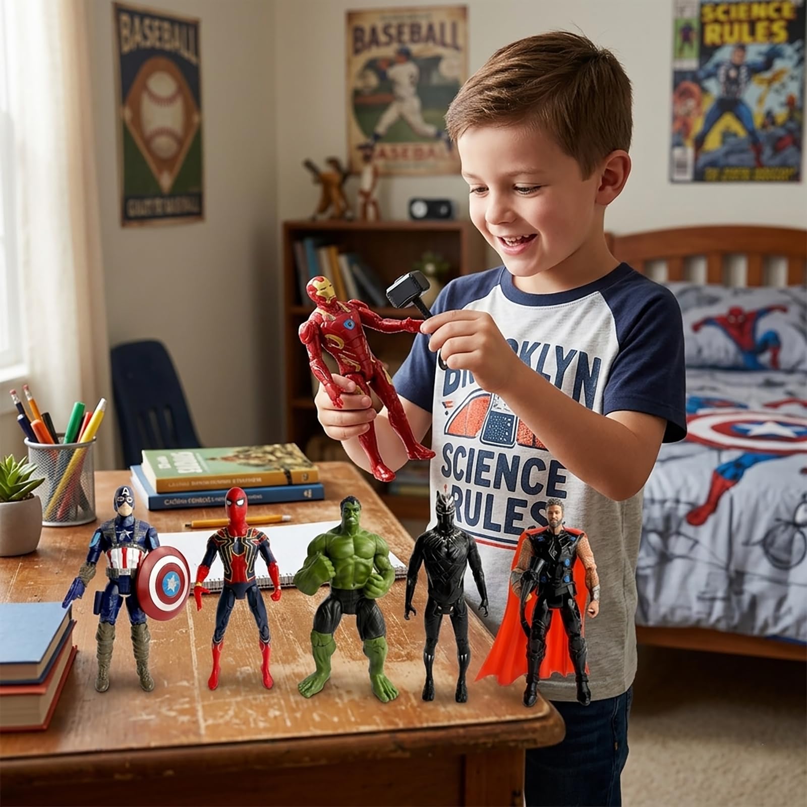 Action Figures Set PVC Collectible Dolls Inspired by Recent Blockbuster Movies - Ideal Memorabilia for Fans and Collector (6PCS)