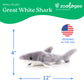 The Petting Zoo Great White Shark Animal Plushie, Gifts for Kids, Scoopz Sealife Animals, Shark Plush Toy, 12 inches