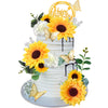 DRWATE Sunflower Cake Topper, 28 Pcs Multicolor Acrylic, Silk - Baby Shower, Wedding Decorations, Butterfly, Eucalyptus, Rose, Happy Birthday Topper
