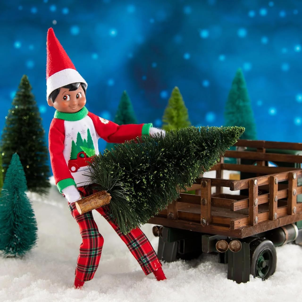 The Elf on the Shelf Scout Elf Box Set (Blue Eyed Boy), Storybook and Tree Farm PJs Pajamas Accessory [Multi-Item Bundle]