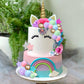 38 PCS Unicorn Cake Topper Unicorn Flower Cake Decorations with Flowers Balls Stars Unicorn Happy Birthday Cake Decorations (Flower)