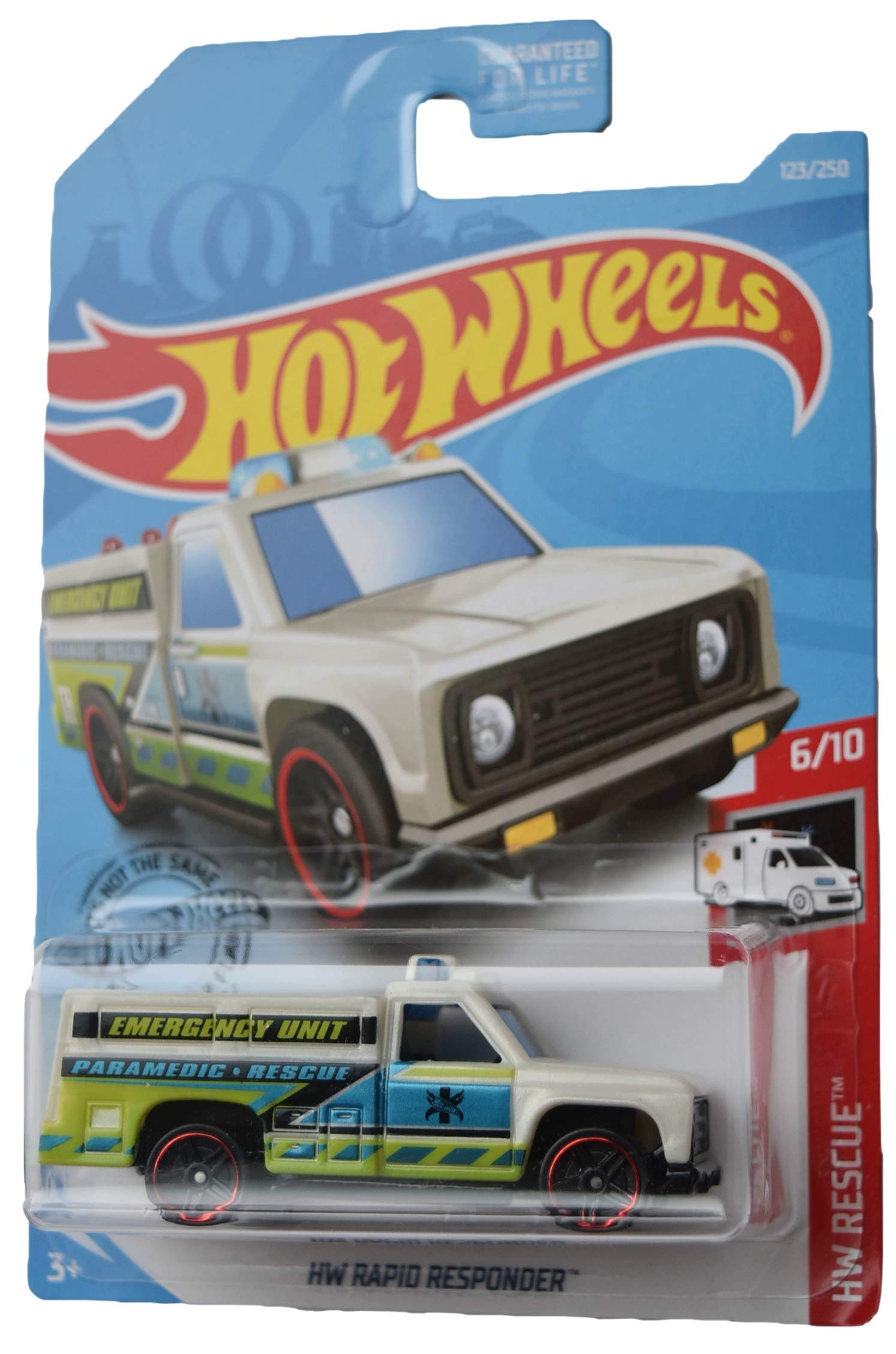 Hot Wheels Rescue 6/10 Rapid Responder 123/250, White/Green