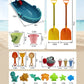 IOKUKI Long Shovels Sand Toys Set with Mesh Bag Including Bath Boat, Castle Building Kit Beach Buckets, Shovels, Rakes, Molds, Outdoor Beach Toys Tool