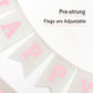 Pink Happy Birthday Banner Sign, Burlap Pink Happy Birthday Party Decorations for Girls Women