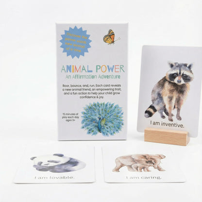 Animal Power an Affirmation Adventure - Affirmation Cards for Kids - Educational Animal Games for Kids 5-8 Year Old - Motivational Cards
