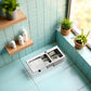1Pcs Silver 1/12 Realistic Wash Basin Kitchen Double Sink Furniture Accessory for Dolls House,Model Role Play Miniature Size Toy