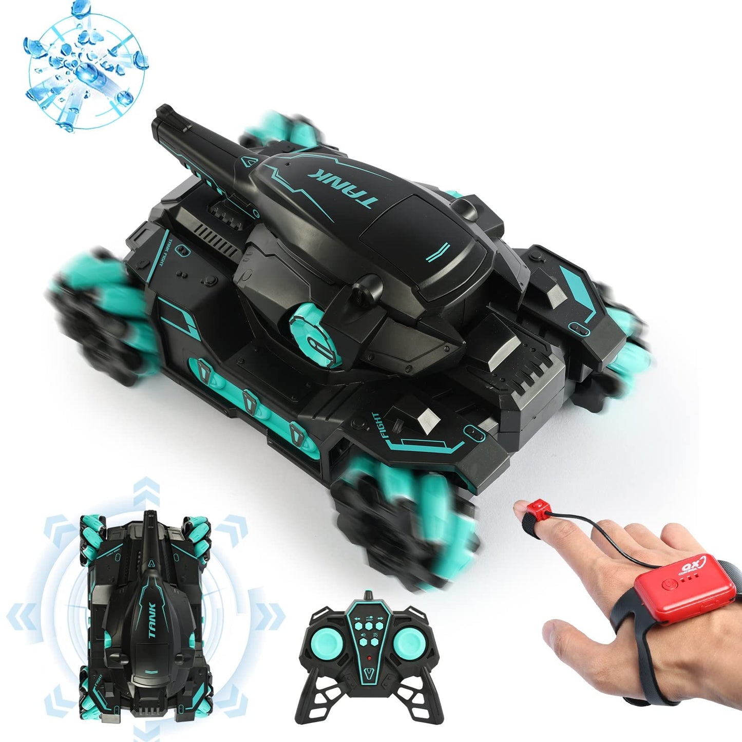 RC Tank That Shoots BBS, Nerf Tank Toy Kids Gift, RC-Remote-Control-Tank-Toy for 8 Year Old Boy Toys, Hand Controlled RC Car with Water Bullet, Nerf