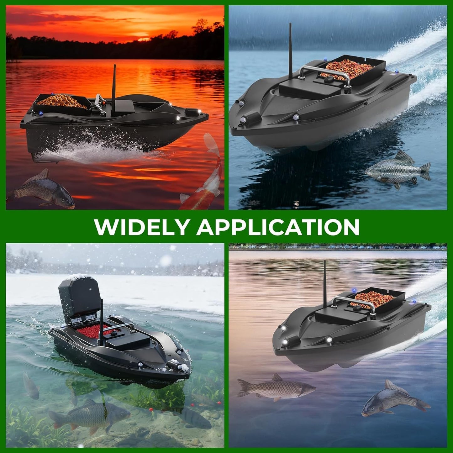 GDIFLS Advanced RC Fishing Bait Boat with GPS, Dual Motors, Automatic Return & LED Screen, 4.4lbs Load Capacity, 1968.5ft Range, Remote Control