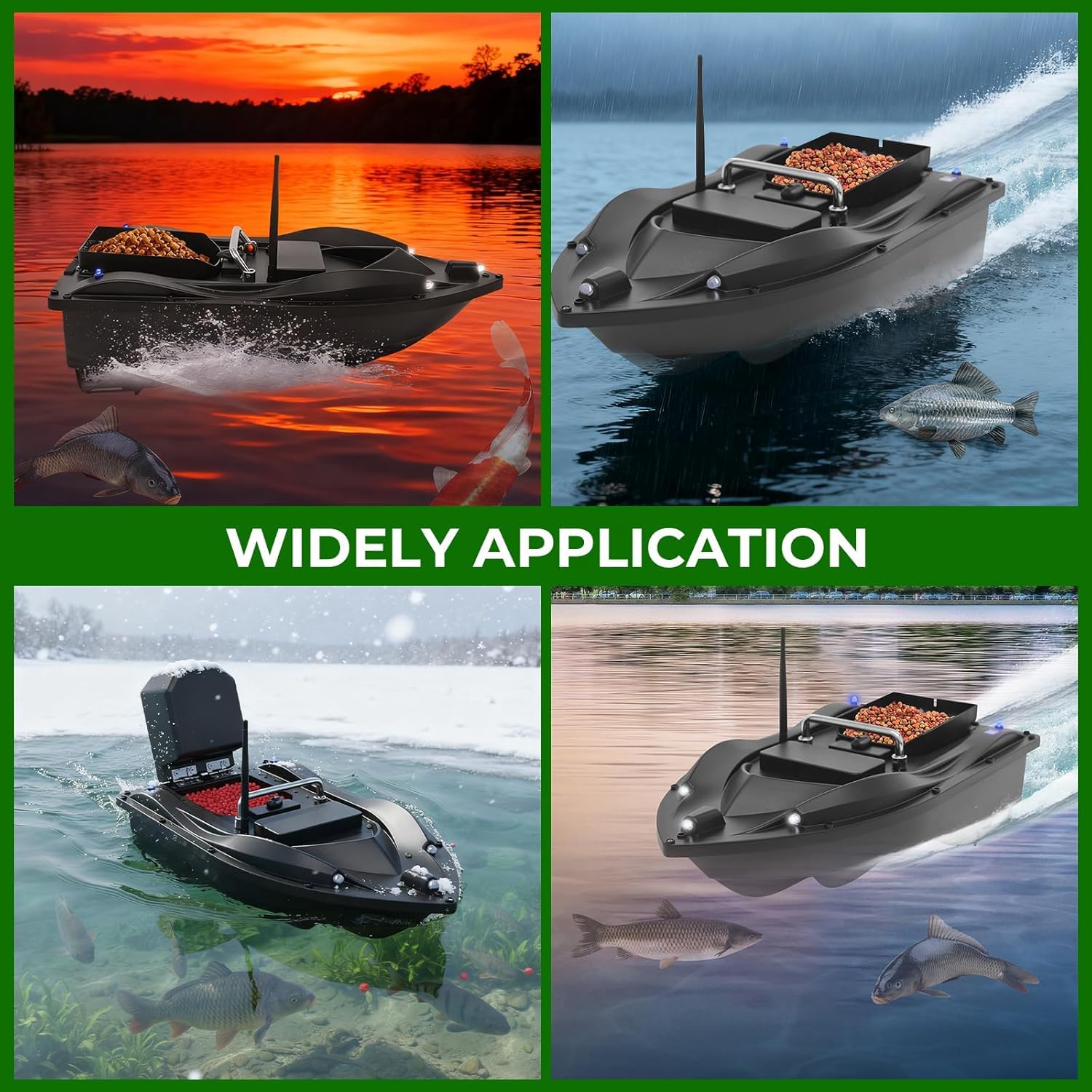 GDIFLS Advanced RC Fishing Bait Boat with GPS, Dual Motors, Automatic Return & LED Screen, 4.4lbs Load Capacity, 1968.5ft Range, Remote Control