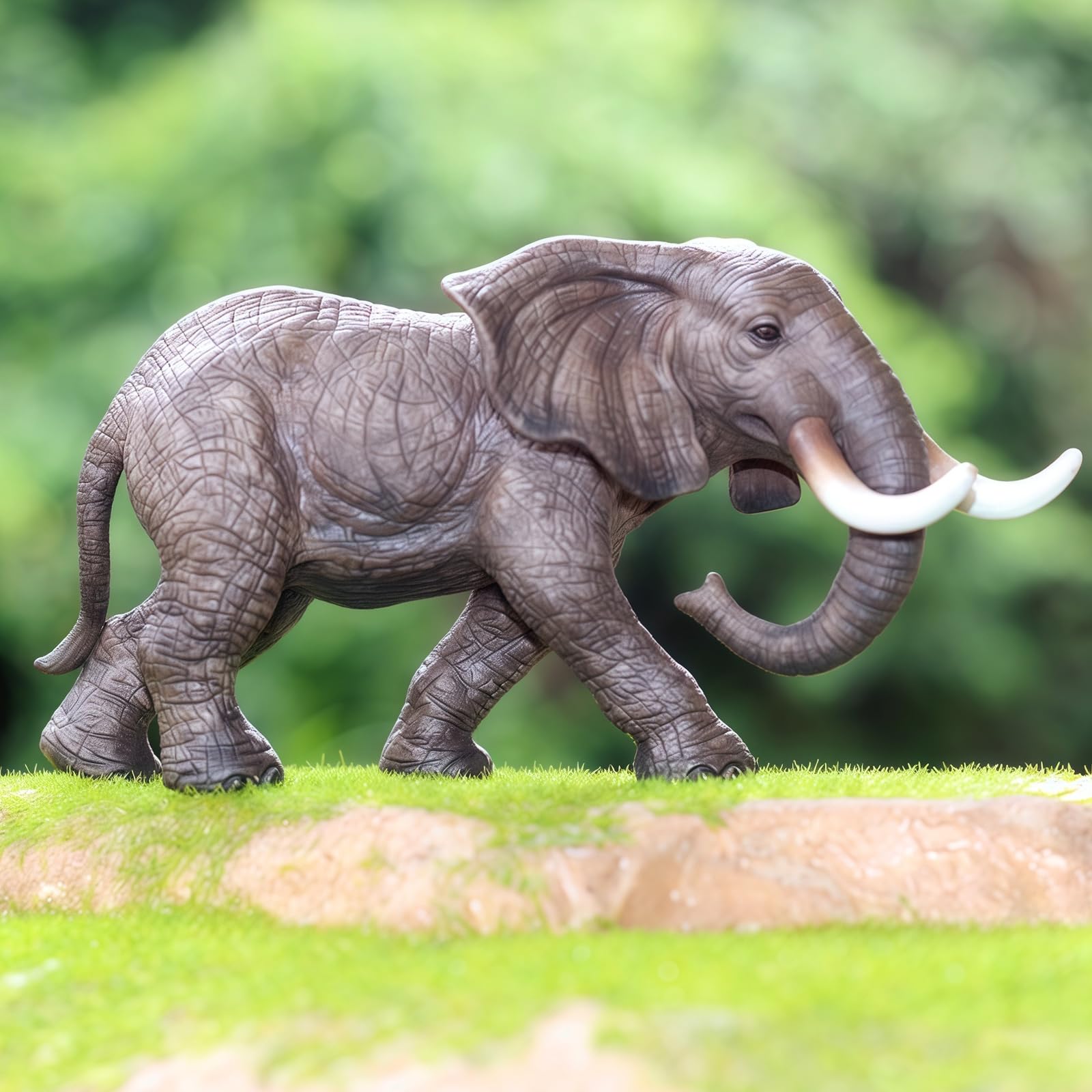 Gemini&Genius Elephant Toy for Kid, Elephant Animal Figure, Realistic 7" Large Elephant Action Figure, Wild Life Toy, Great Gift, Collection, Cake