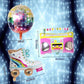 Timisea 10 PCS Rainbow Roller Skate Balloons Boom Box Balloon,22 Inch Round Color Foil Balloons, 4D Laser Disco Foil Balloons 80s 90s Retro Theme Hip