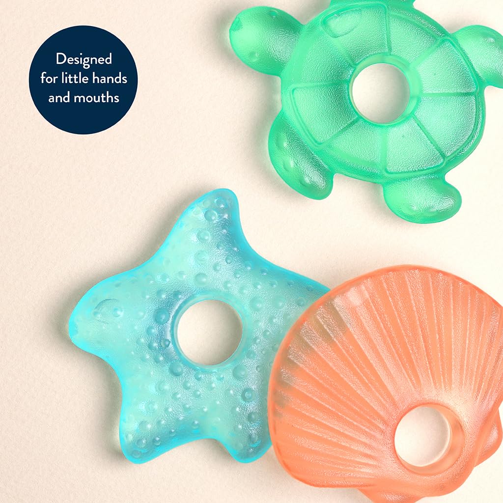Itzy Ritzy Water-Filled Teethers - Cold Cutie Coolers Textured On Both Sides to Massage Sore Gums & Emerging Teeth - Can Be Chilled in Refrigerator