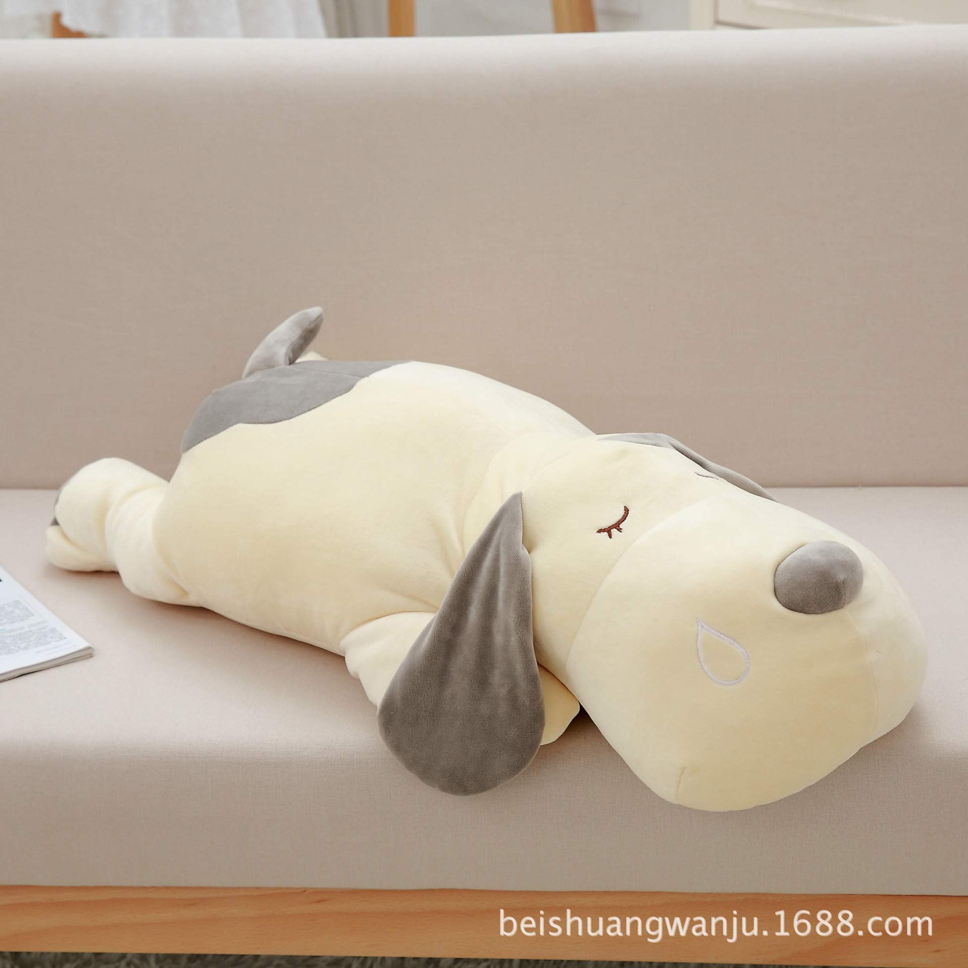 OUKEYI Sleep Dog Plush Hugging Pillow, Very Soft Puppy Stuffed Animals Toy Gifts Gray 20 inch