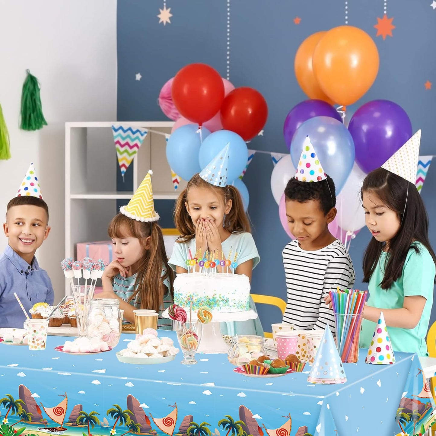 3 Pack Ocean Girl Party Disposable Plastic Rectangular Tablecloths
