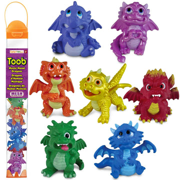Safari Ltd. Mystic Mood Dragons TOOB - 7 Emotion-Themed Dragon Figurines - Social Emotional Learning Toy Set for Boys, Girls, and Kids 3+