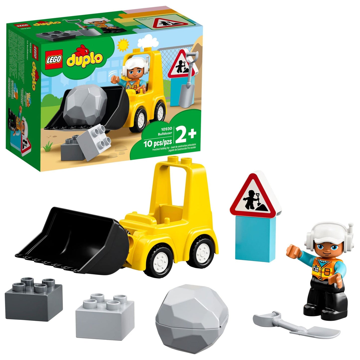 LEGO DUPLO Town Bulldozer Construction Vehicle 10930 Toy Set, Early Development and Activity Toys, Gift for Grandchildren, Toddlers, Boys & Girls Ages