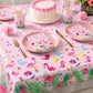 Miruwtog Dinosaur Birthday Party Supplies for Girls - Dinosaur Tablecloth, Decorations in Pink