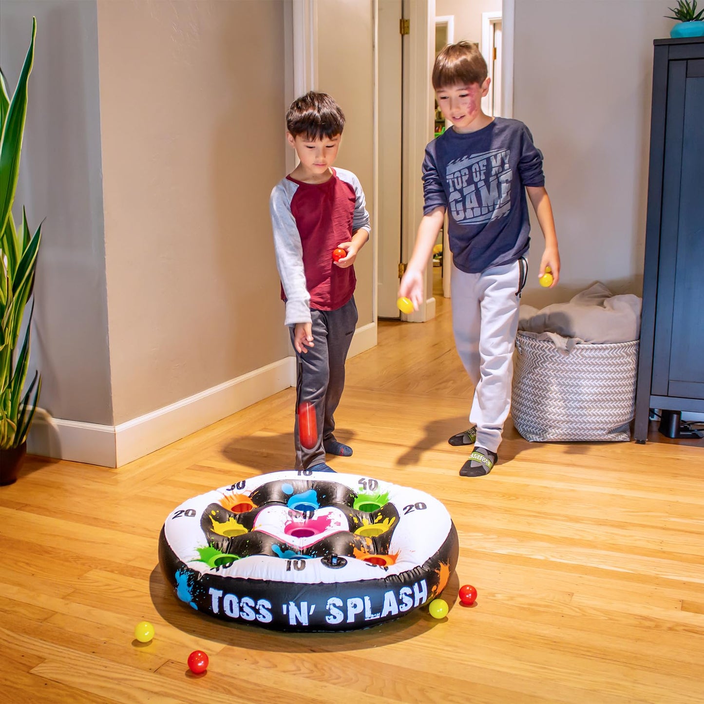 Poolmaster Toss ‘N’ Splash Inflatable Pool Game, Floating Pool Toss Game Set with Balls and Scoring Targets, Pool Party Game for Kids, Teens