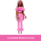 Barbie Deluxe Style Doll #4 in Barbiecore Outfit, Pink and Brown Braids, Soft Pink Top and Pant Set with Furry Collar and Fun Accessories