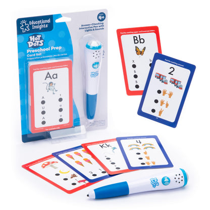 Educational Insights Hot Dots Preschool Prep Set - Toddler ABC Flash Cards with Interactive Pen, Preschool Learning Activities, Reading & Math