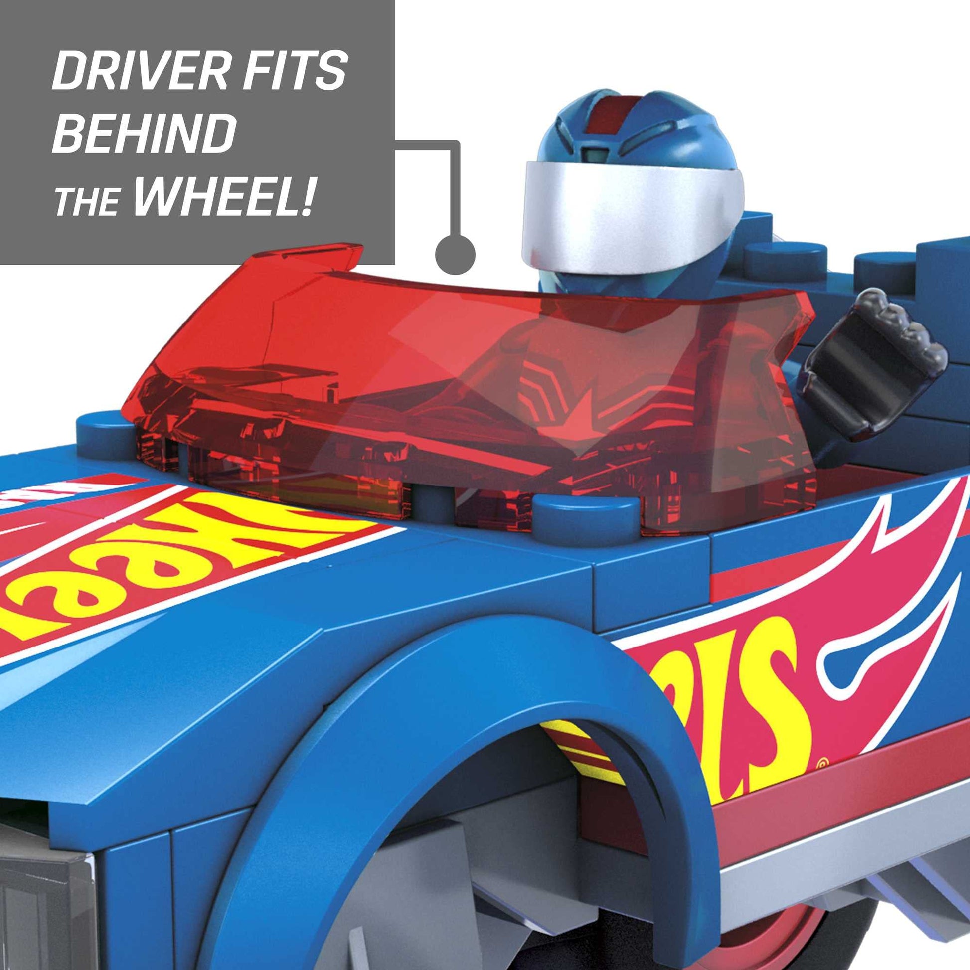 MEGA Hot Wheels Monster Trucks Building Toy Playset, Race Ace with 69 Pieces, 1 Micro Action Figure Driver, Red, Kids Age 5+ Years