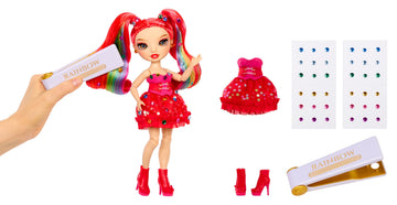 Rainbow High Be Dazzling Fashion Dolls- Vivienne Rouge (Red) with Bedazzler Tool and Sparkle Gems