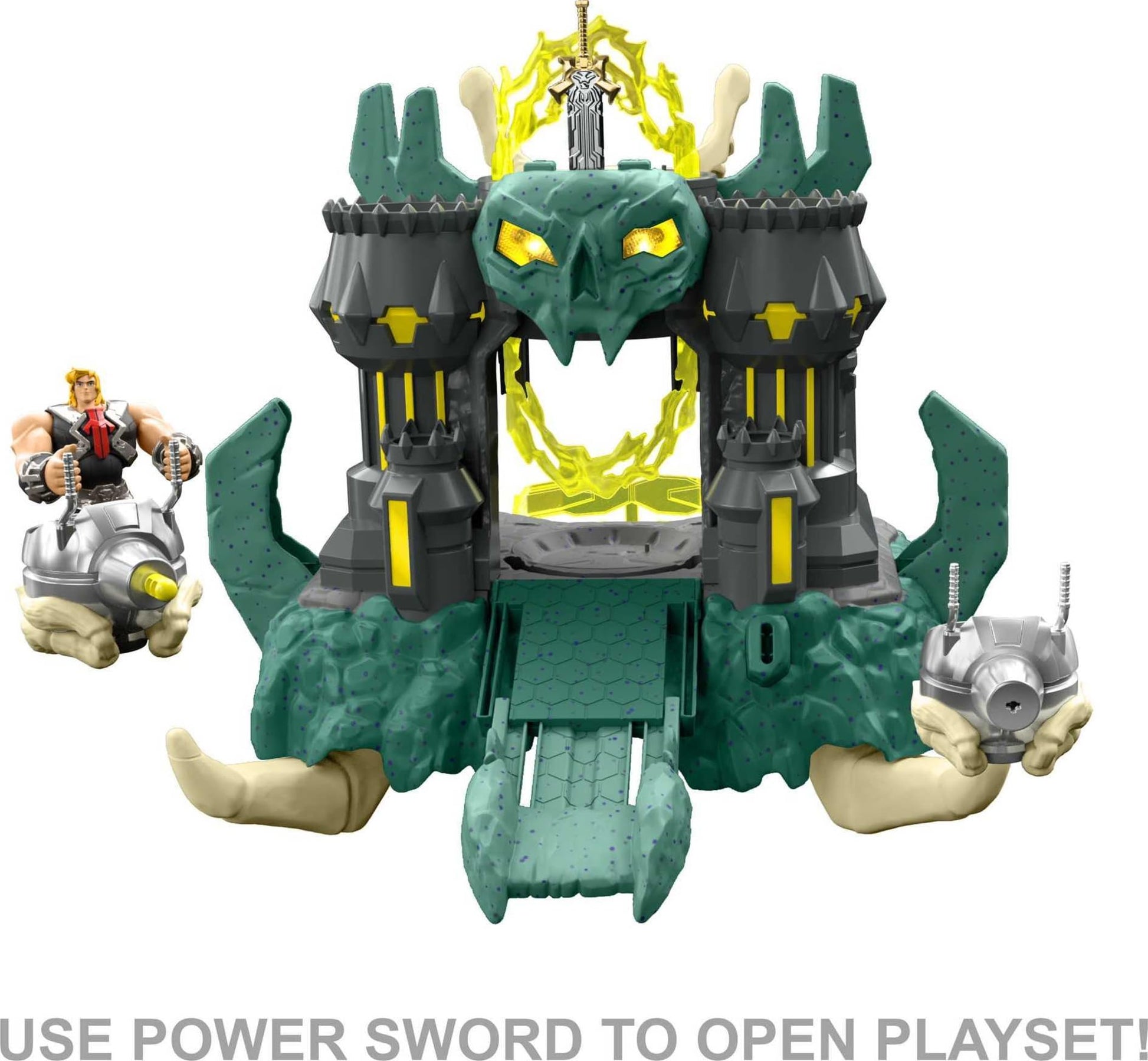 Masters of the Universe and He-Man Playset, MOTU Castle Grayskull with Drawbridge, Lights, 20 Sounds, Blasters