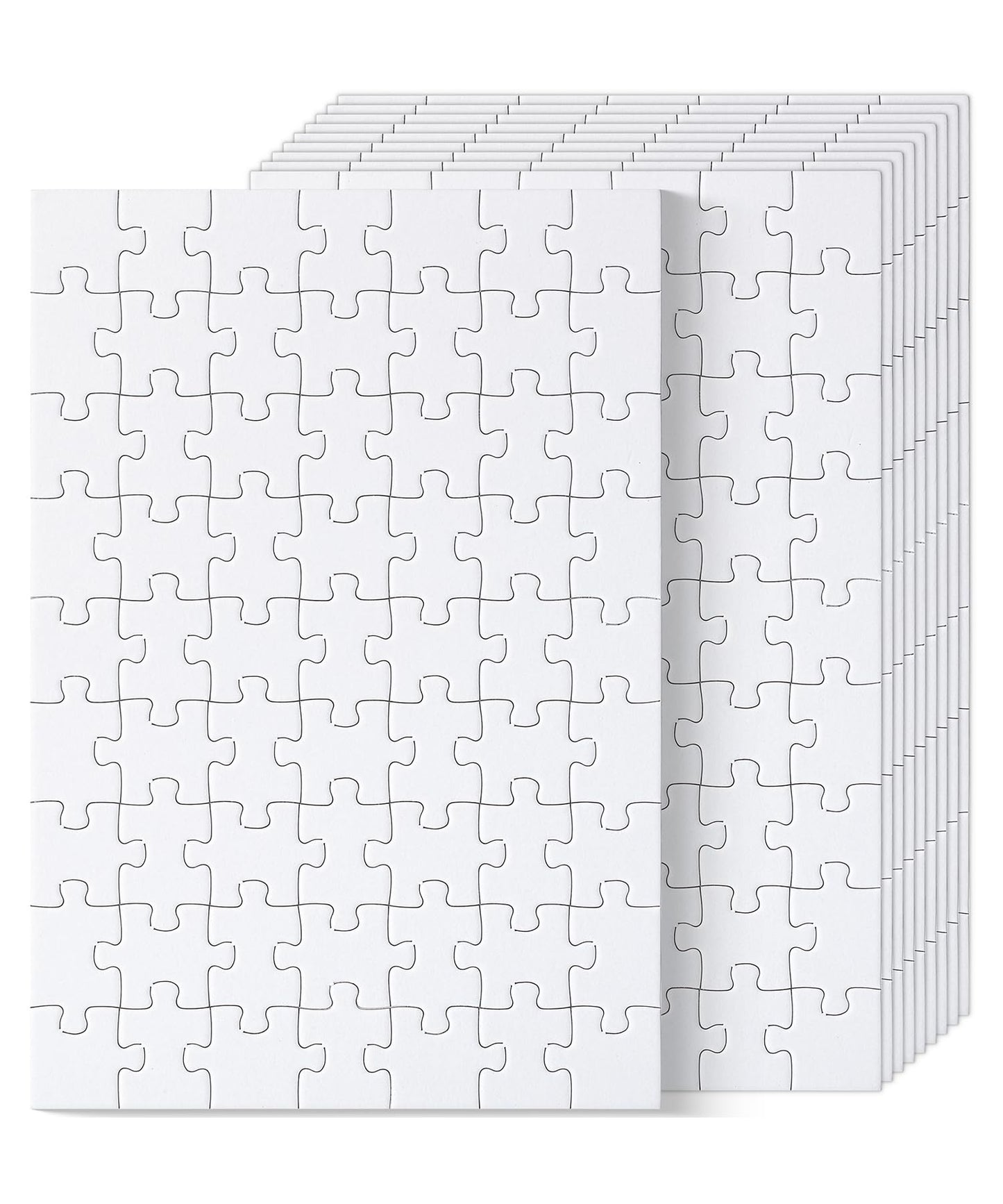 Mr. Pen- Blank Puzzle, 10 Pack, 63 Pieces/Pack, 56" x 8.2", White