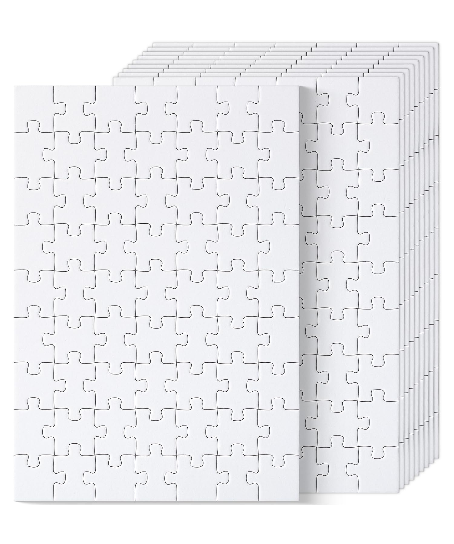 Mr. Pen- Blank Puzzle, 10 Pack, 63 Pieces/Pack, 56" x 8.2", White