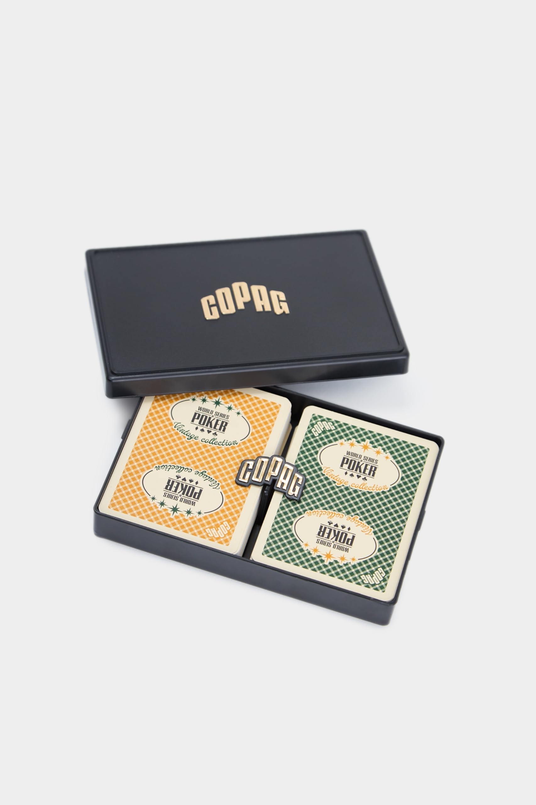 Copag Vintage WSOP 100% Plastic Playing Cards - Poker Size (Standard) Jumbo Index Green/Gold Double Deck Set