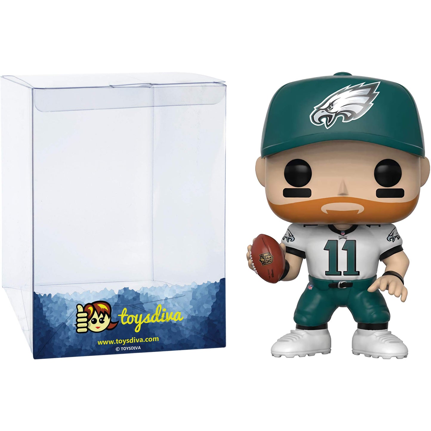 Cars o n W e n t z [Philadelph i a Eagl e s]: Fun ko P o p ! Football Vinyl Figurine Bundle with 1 Compatible 'ToysDiva' Graphic Protector (074-31727
