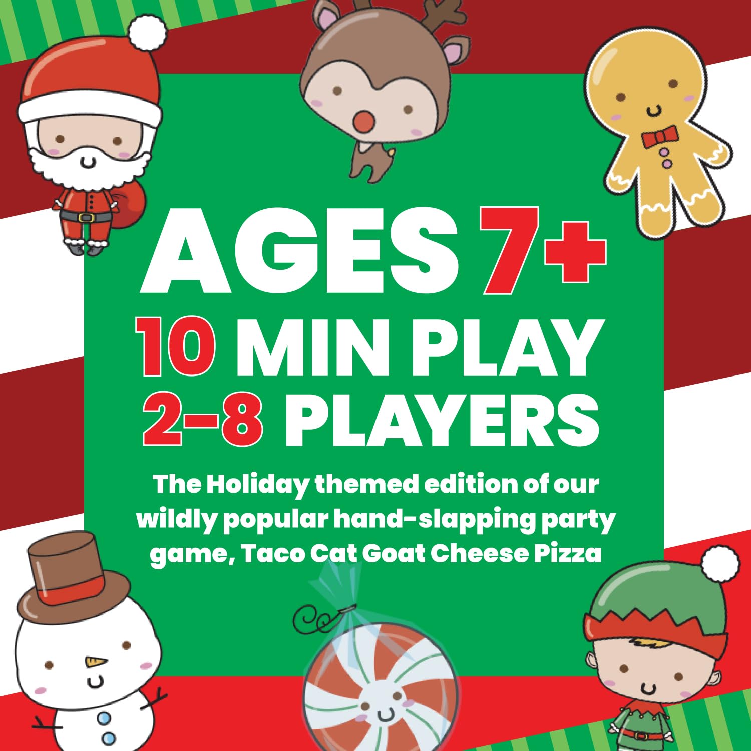 Santa Cookie Elf Candy Snowman Christmas Edition Holiday Card Game by Taco Cat Goat Cheese Pizza | Great for Stockings and White Elephant Gift | Fun