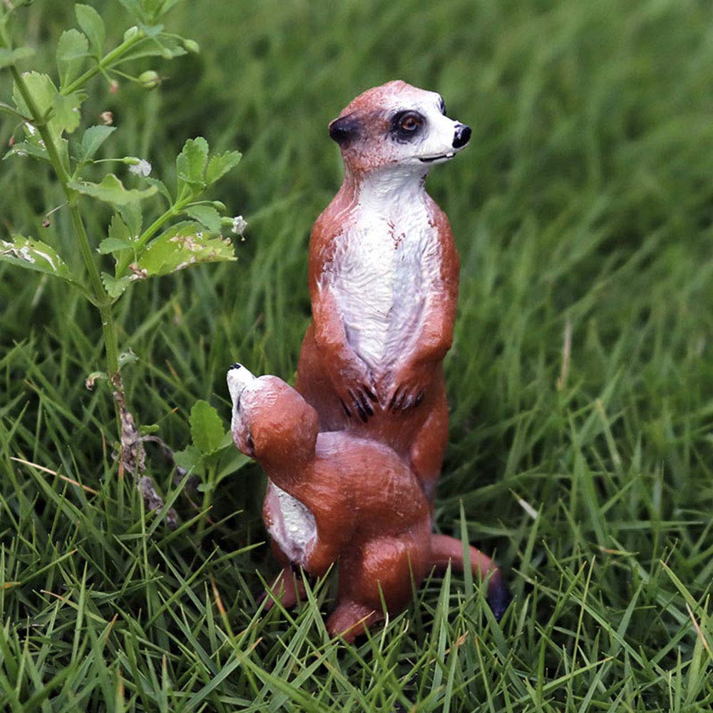 FLORMOON Animal Figures Realistic Mongoose Plastic Early Educational Toys Cupcake Topper Party Gift for Kids 2+ Year Old