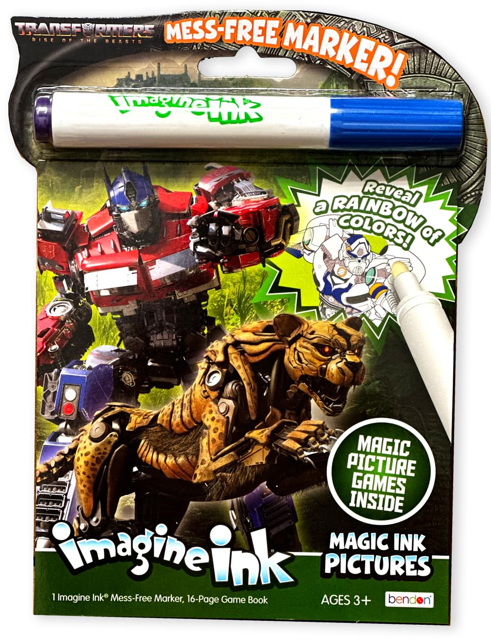 Bendon Transformers Coloring and Activity Set for Kids - Activity Book and Imagine Ink Featuring Optimus Prime, Bumblebee and Rescue Bots