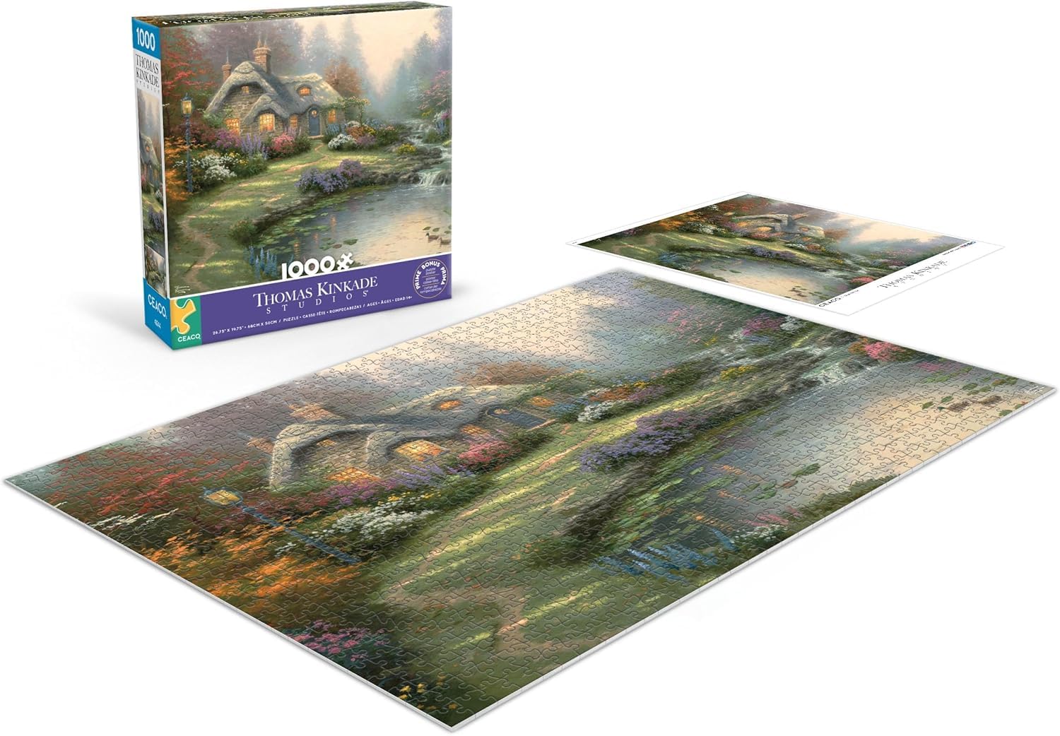 Ceaco - Thomas Kinkade Everett's Cottage - 1000 Piece Puzzle for Adults